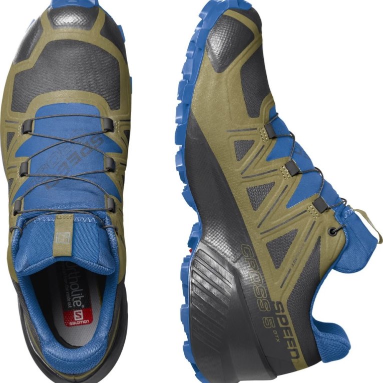 Tenis Para Trail Running Salomon Speedcross 5 GTX Hombre Negros Azules Verde Oliva | MX WQKX541